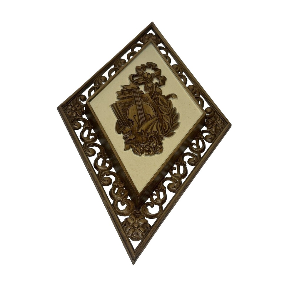 syroco wall plaques vintage plastic brown NO‎ 4271 MUSIC